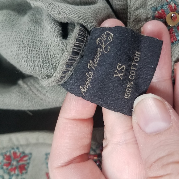 Angels Never Die Army Green Knit Embellished Sweater Dress - Picture 11 of 12